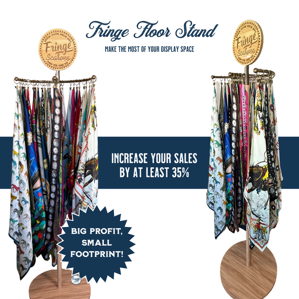 Fringe Scarf Stand with Scarf Clips